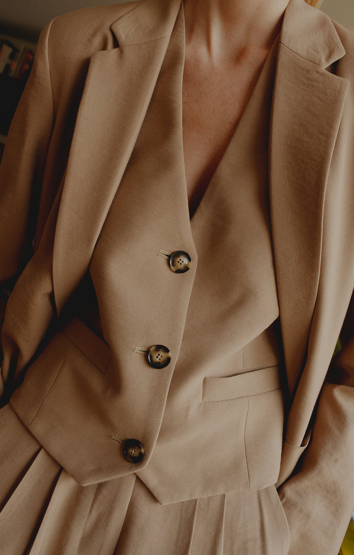 Fluid Khaki Blazer