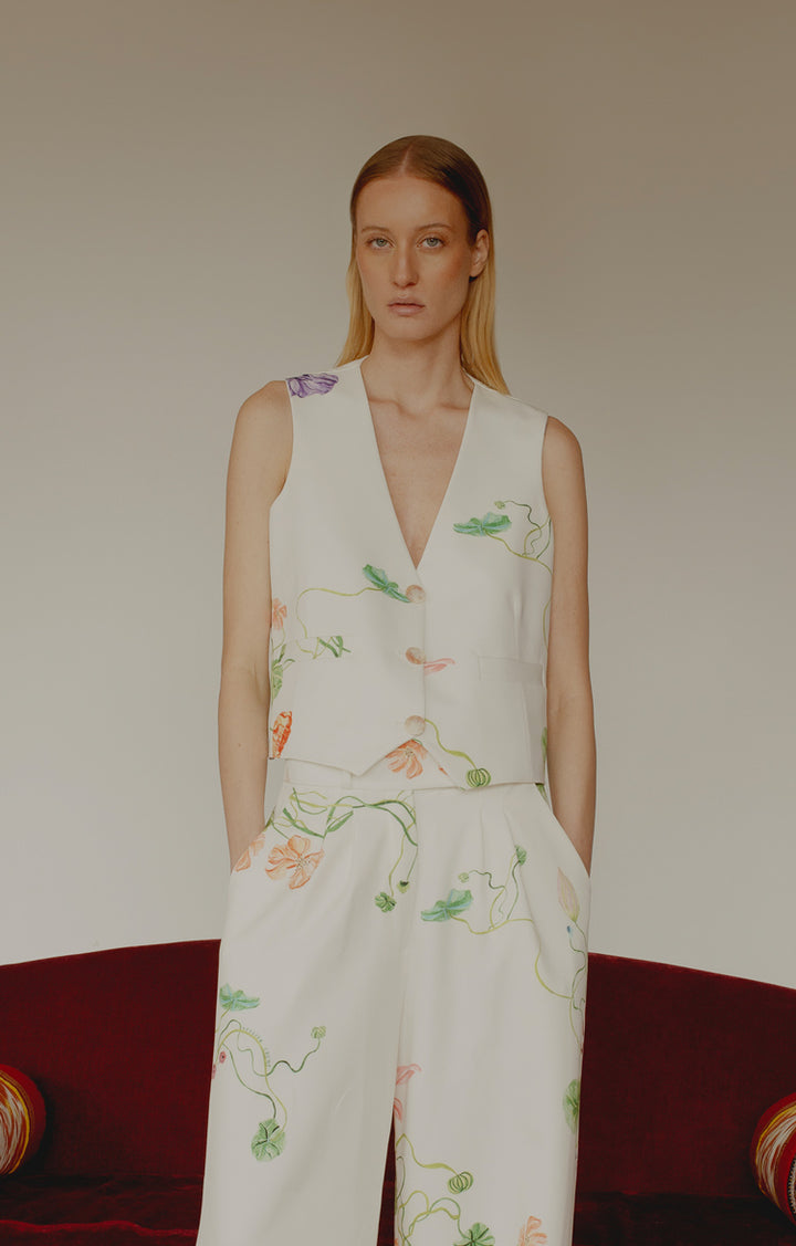White Flora Vest