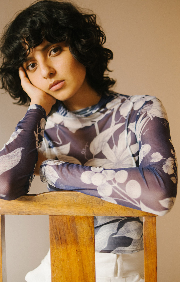 Navy Botanica Medusa Top