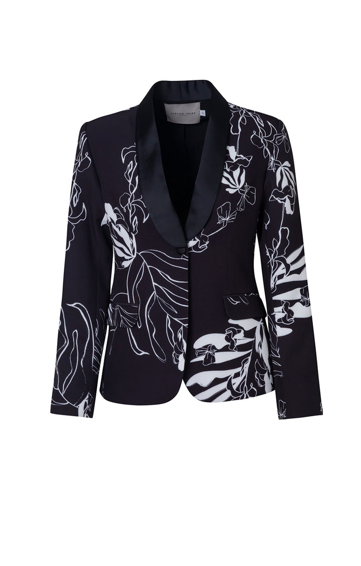 Black Sea Flower Tuxedo Jacket