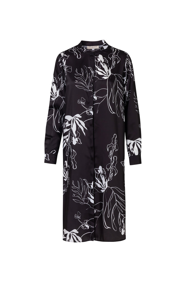 Black Flower Sea Long Shirt