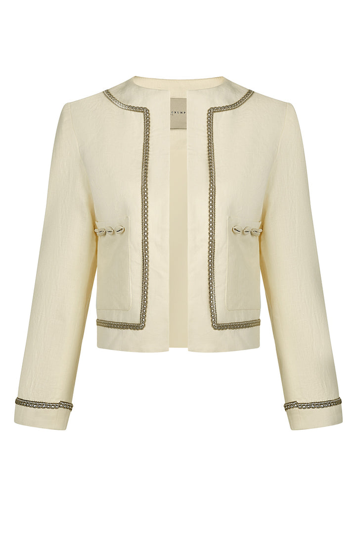 Ivory Francés Braided Linen Jacket