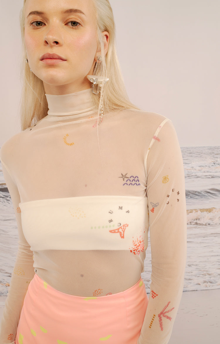 White Mermaid Medusa Top